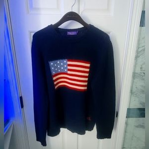 Iconic Cashmere Flag Sweater by Ralph Lauren Purple Label